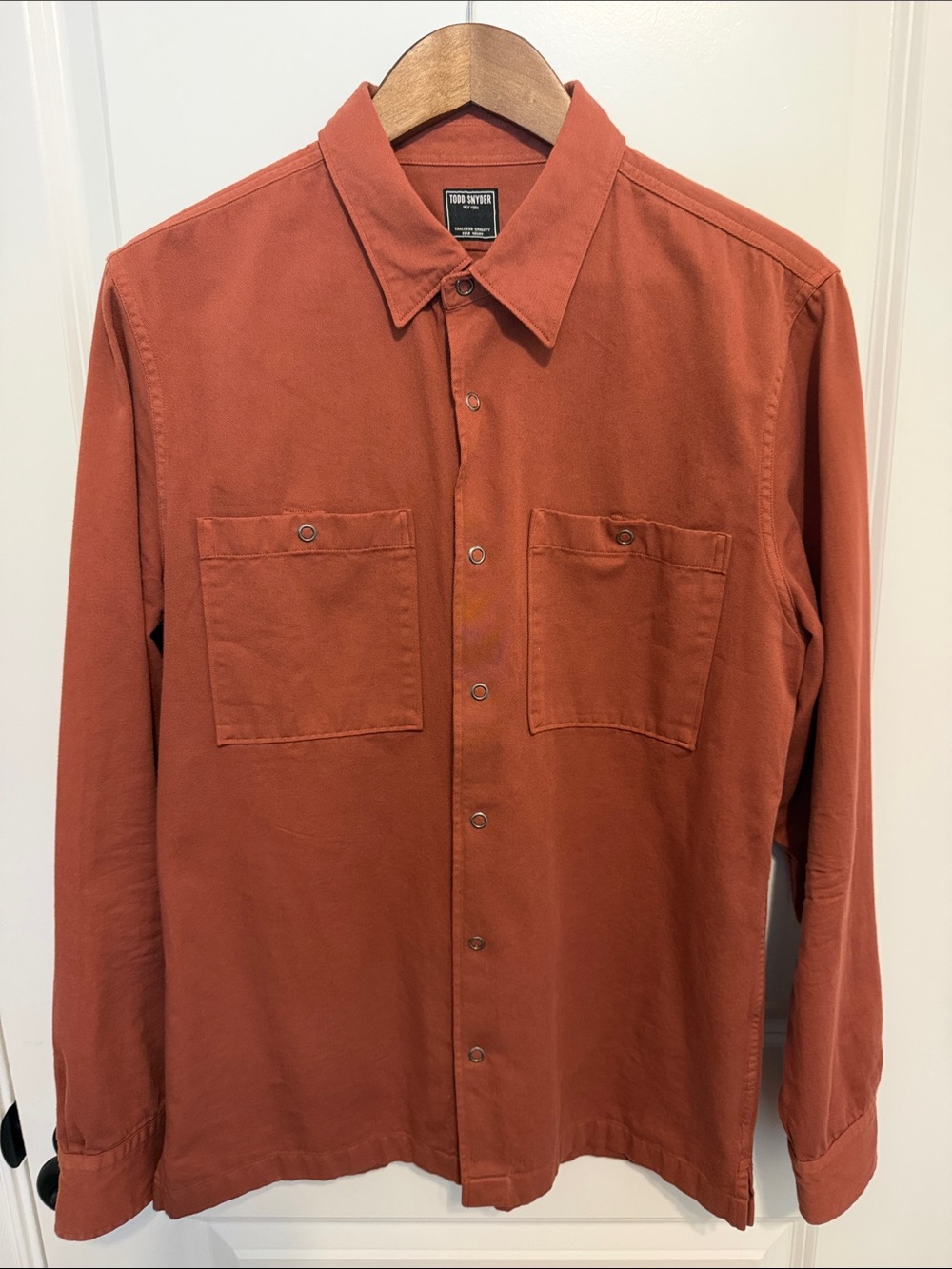 Medium Todd Snyder Rust Orange Cotton Long-Sleeve Button-Down Shirt